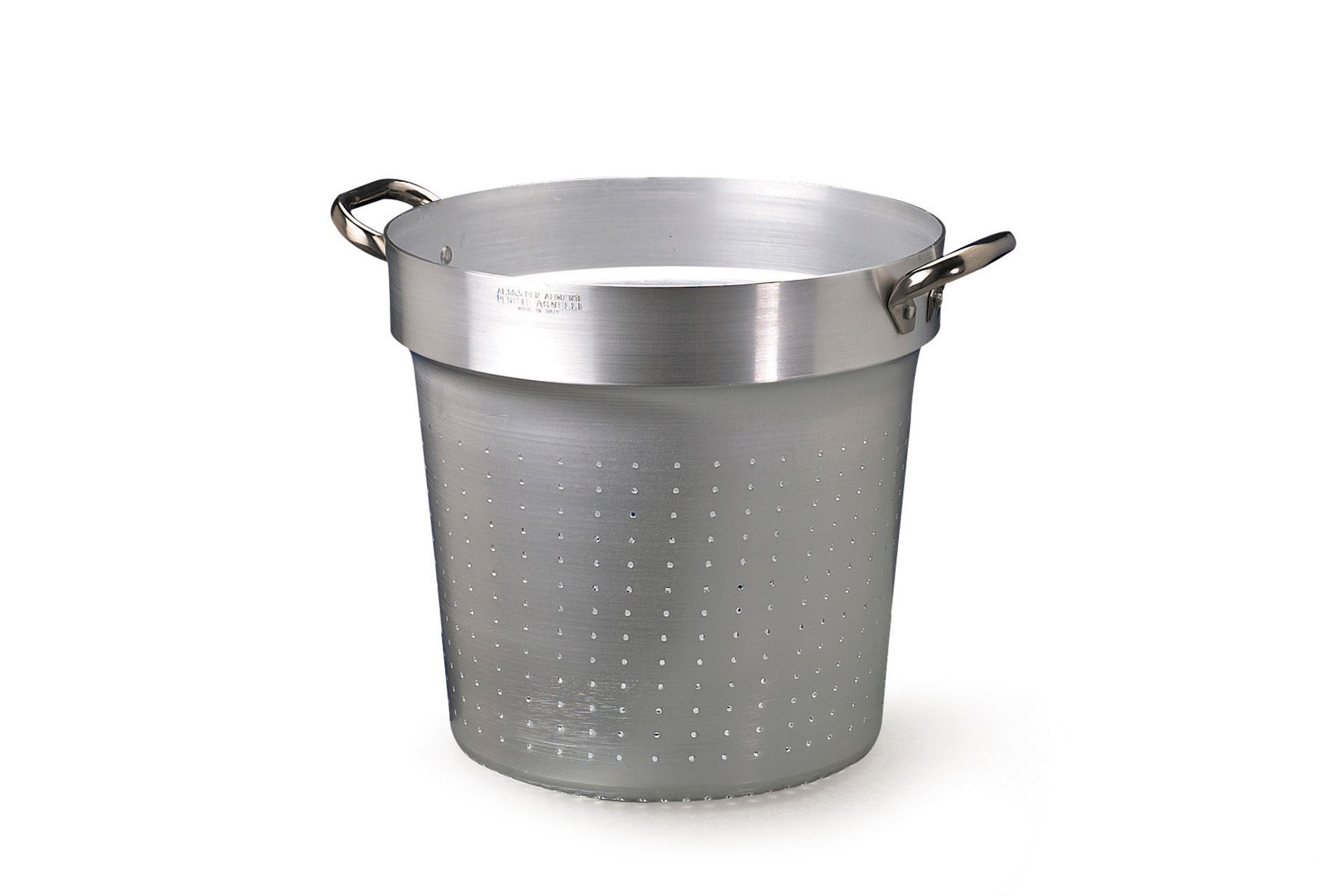 COLAPASTA CILINDRICO 2 MANIGLIE FISSE INOX