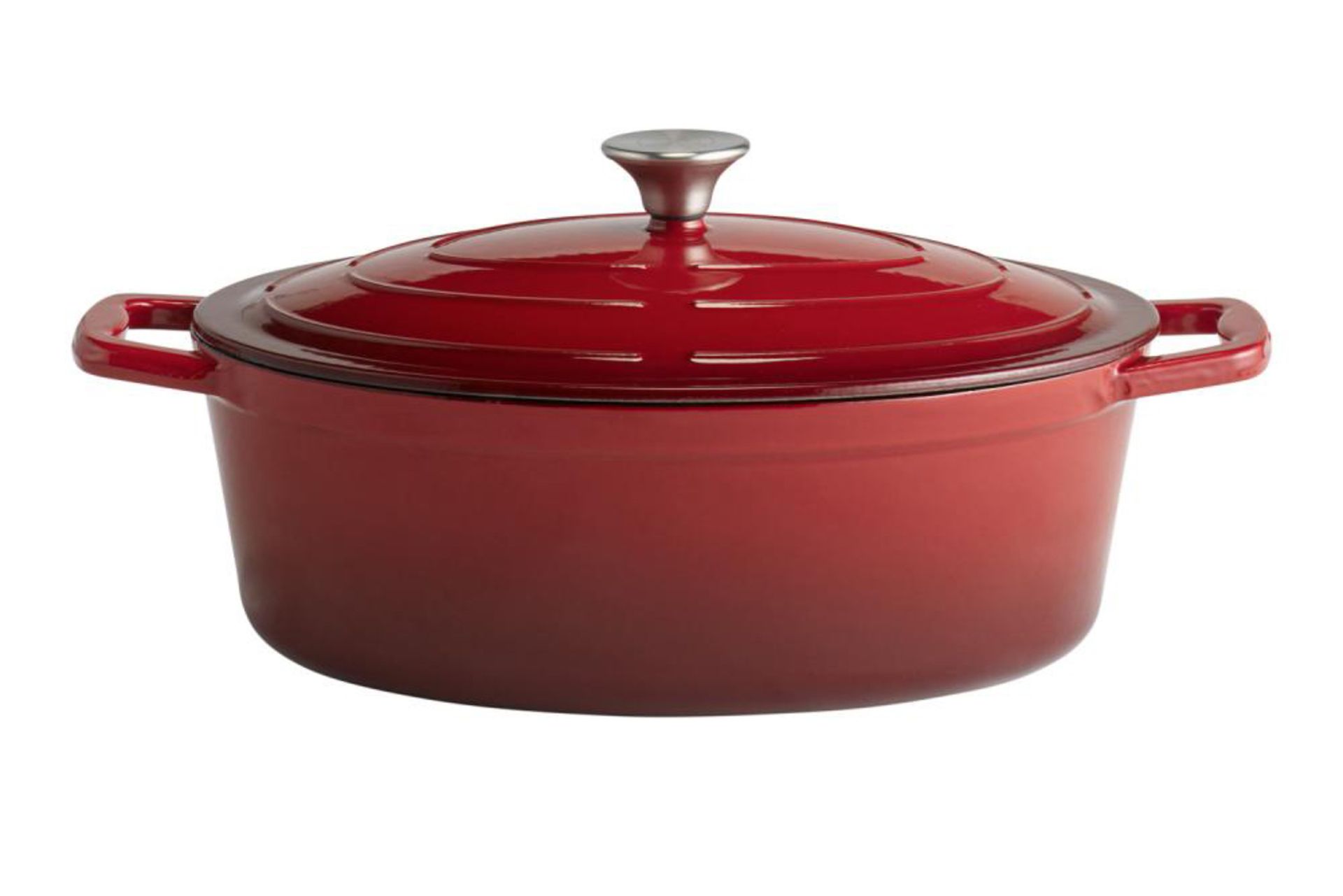 CASSERUOLA OVALE GHISA CON COPERCHIO E 2 MANICI